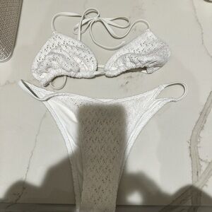 Hollister White Crochet Bikini